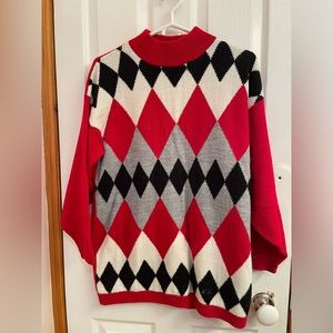 Amazing Vintage Diamond Argyle Sweater by Traffic Jam 80s